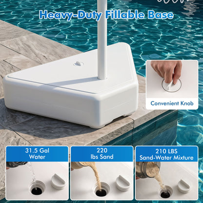 Splash & Shoot Pool Basketball Hoop, Adjustable Height, 2 Balls, Pump, White