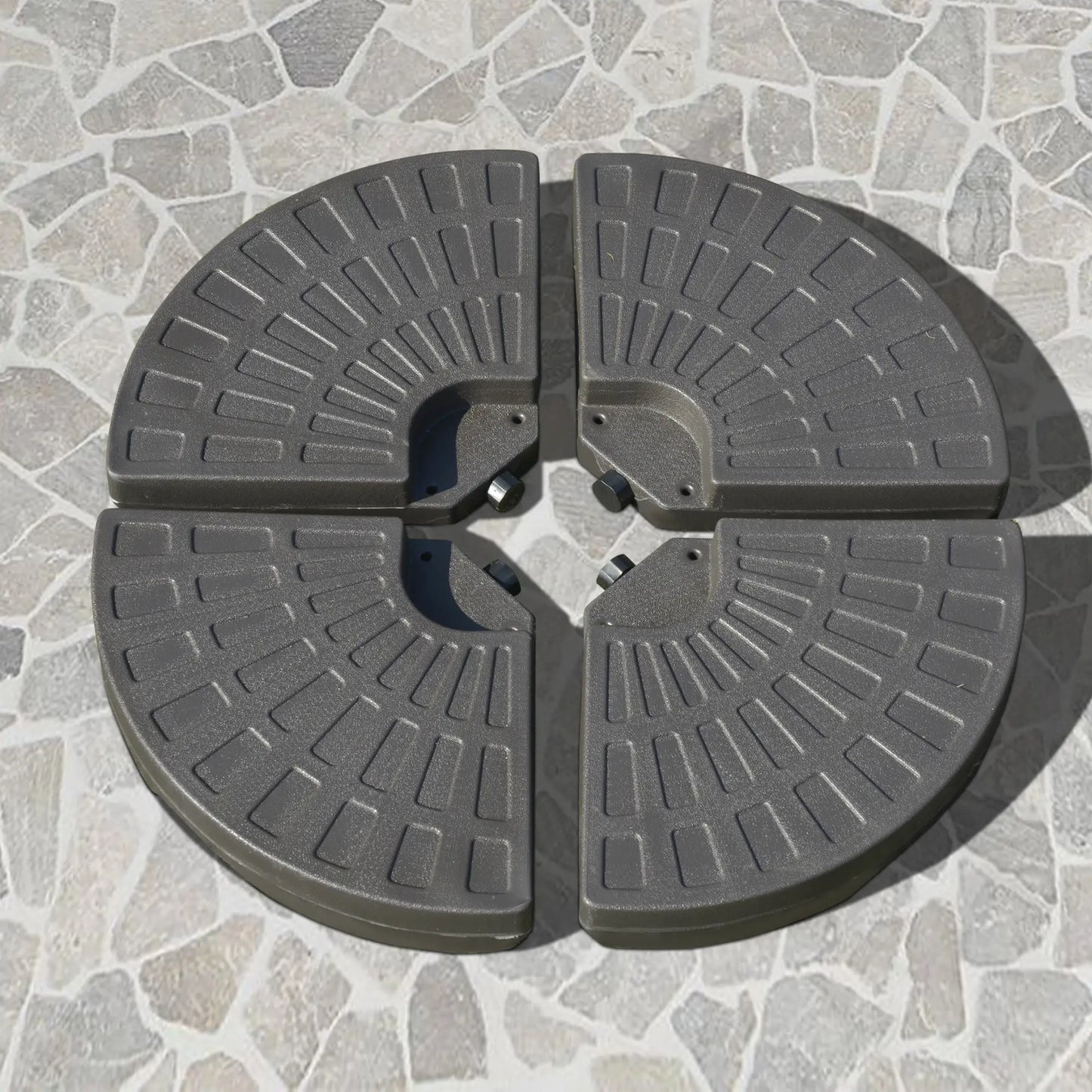 4-Piece Cantilever Offset Patio Umbrella Stand, Water & Sand Filled Base Umbrella Bases at Gallery Canada