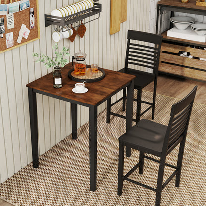 Square Dining Table with Solid Wood Frame for 4-Person, Black Dining Tables at Gallery Canada