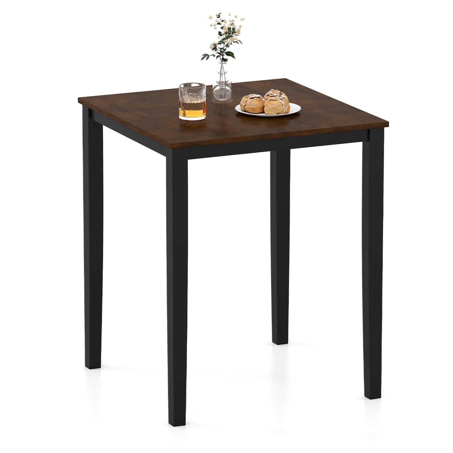 Square Dining Table with Solid Wood Frame for 4-Person, Black Dining Tables at Gallery Canada