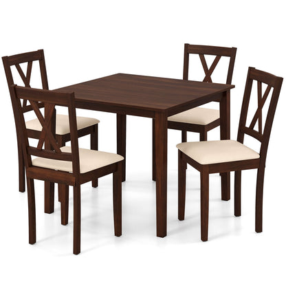 Square Kitchen Table with 4 Armless Chairs, Walnut Dining Room Sets Walnut at Gallery Canada