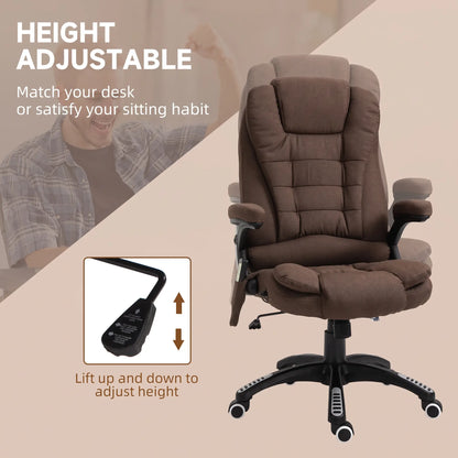Reclining Massage Office Chair, High Back, Swivel Wheels, Brown Massage Chairs at Gallery Canada