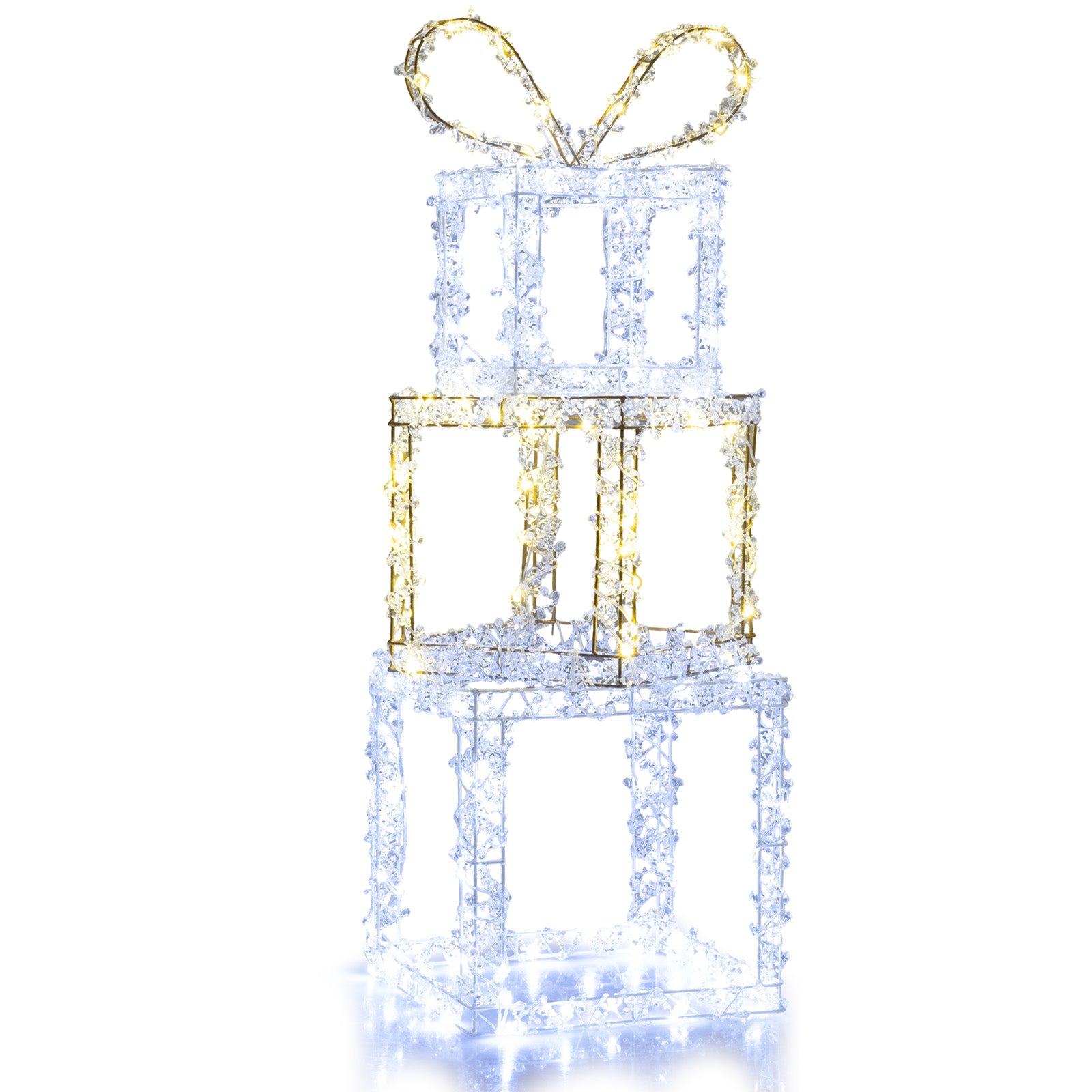 Stacked Lighted Gift Boxes, Set Of 3, Pre-Lit Christmas Present Box Lights Christmas Decor & Accessories at Gallery Canada