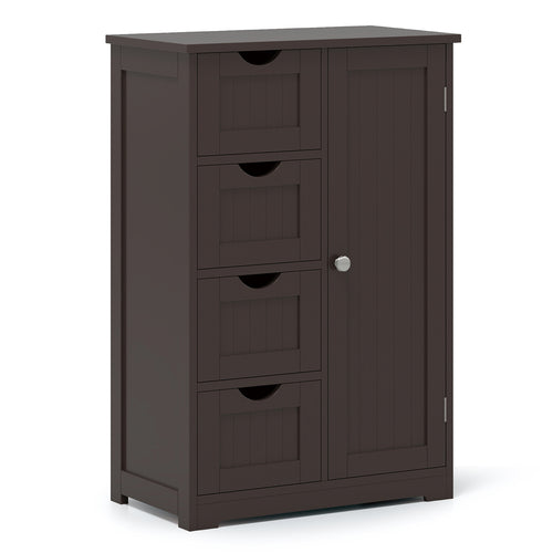 Standing Wooden Cabinet, 4 Drawers, Brown
