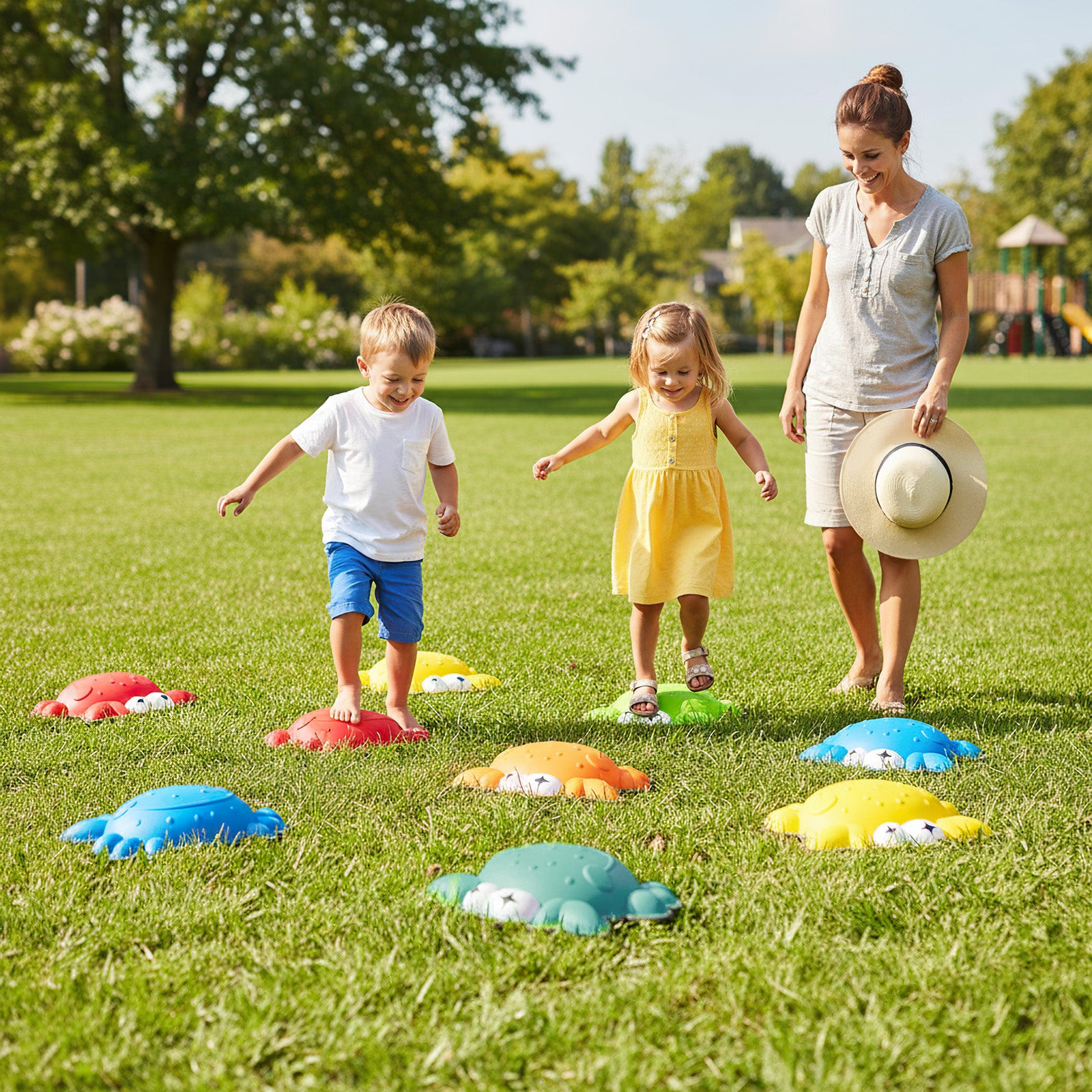 Stepping Stones for Kids 9 Pieces Non-Slip Toddler Stepping Stones Balance Sensory Toys, Multicolor Lawn Games at Gallery Canada