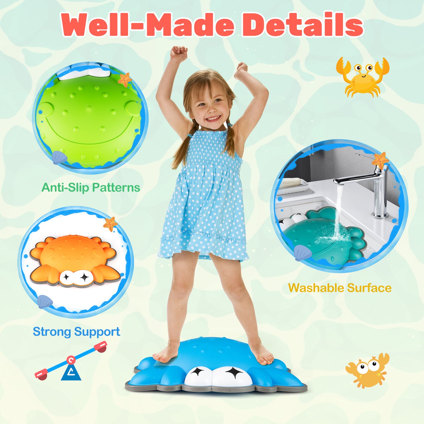 Stepping Stones for Kids 9 Pieces Non-Slip Toddler Stepping Stones Balance Sensory Toys, Multicolor Lawn Games at Gallery Canada