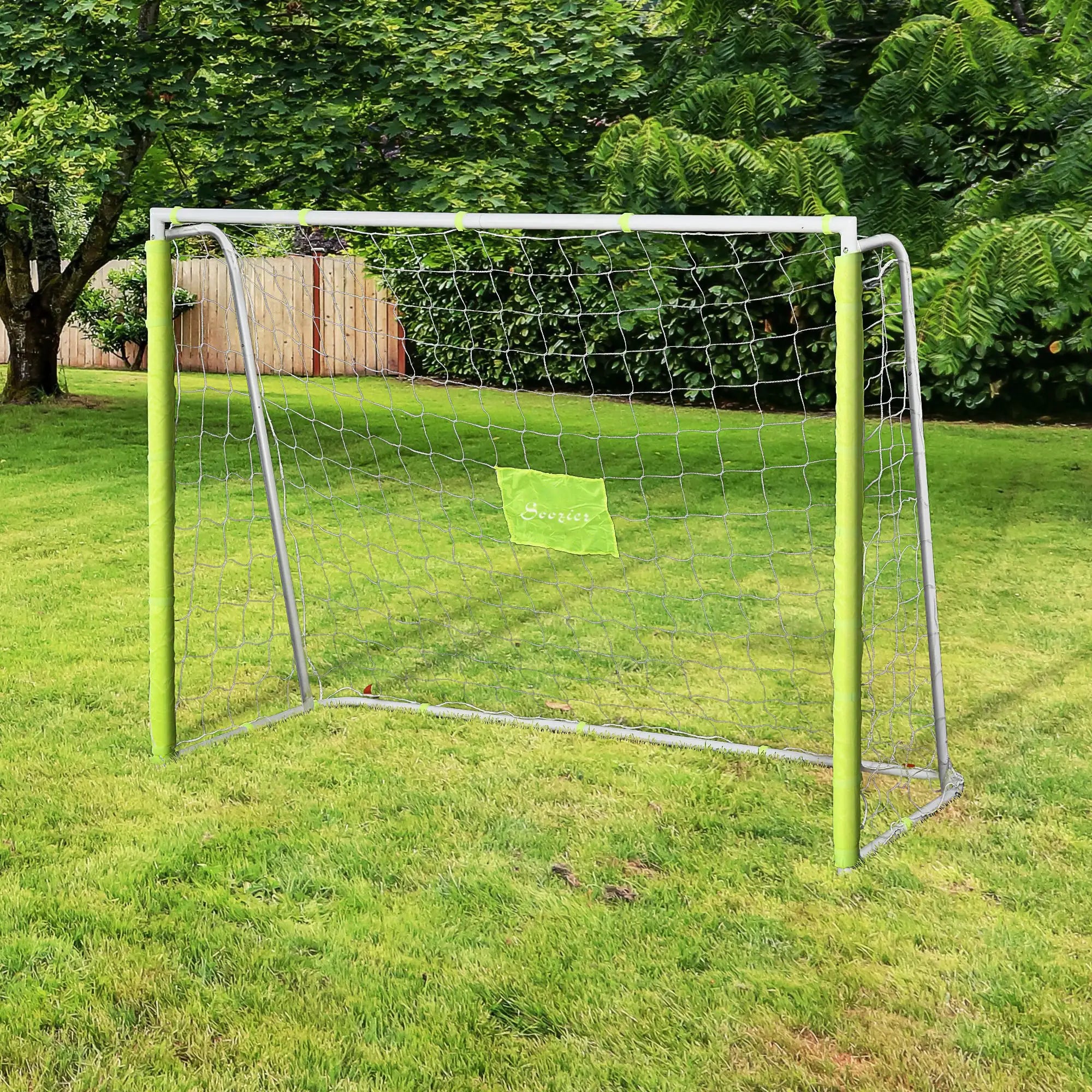 6ft x 4ft Soccer Goal Net, Metal Frame, PE Mesh, Ground Stakes, Yellow Football at Gallery Canada