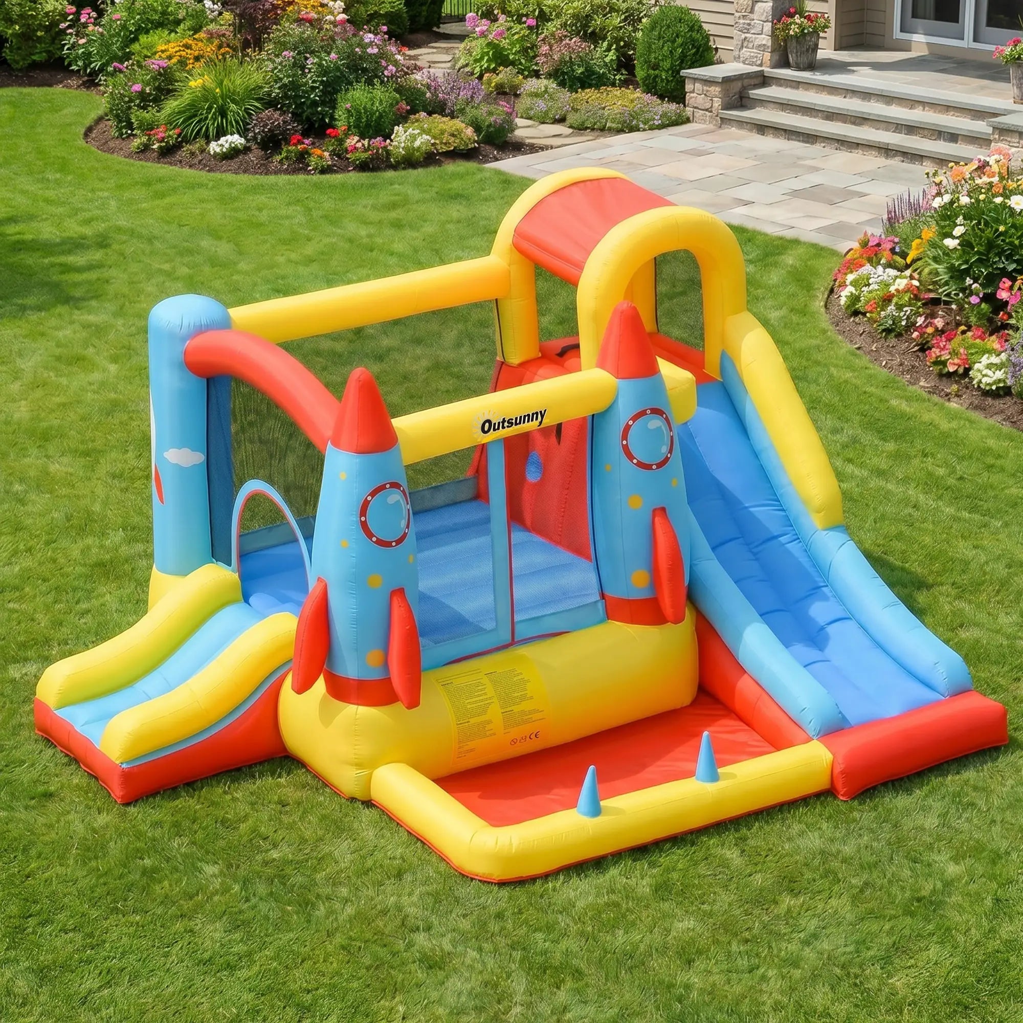 Inflatable Trampoline Slide Pool, Rocket Design, 11.14' x 9.18' x 6.06' Inflatables at Gallery Canada