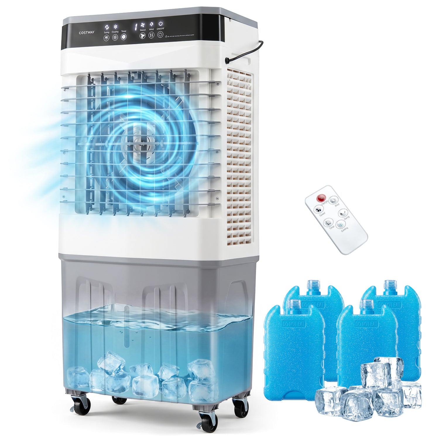 2100 CFM 3-In-1 Evaporative Air Cooler, 7.2 Gal Tank, White Air Coolers White at Gallery Canada