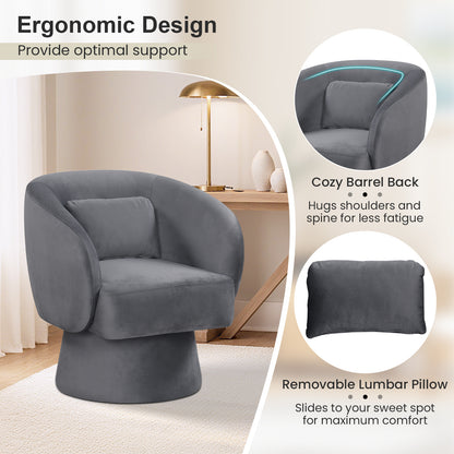 Swivel Accent Chair, Upholstered Barrel Chair, Gray Sofas & Loveseats at Gallery Canada