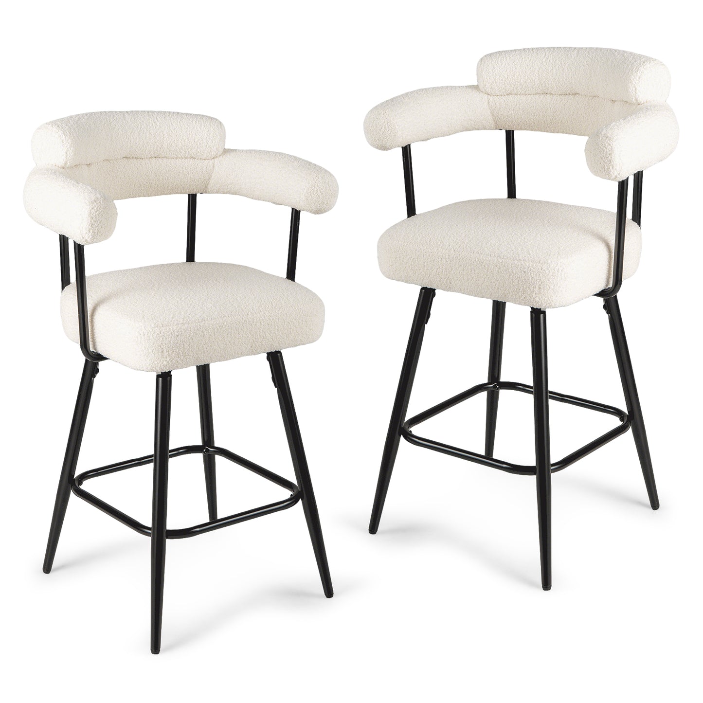 Swivel Bar Stool Set Of 2, Counter Height, White Bar Stools at Gallery Canada