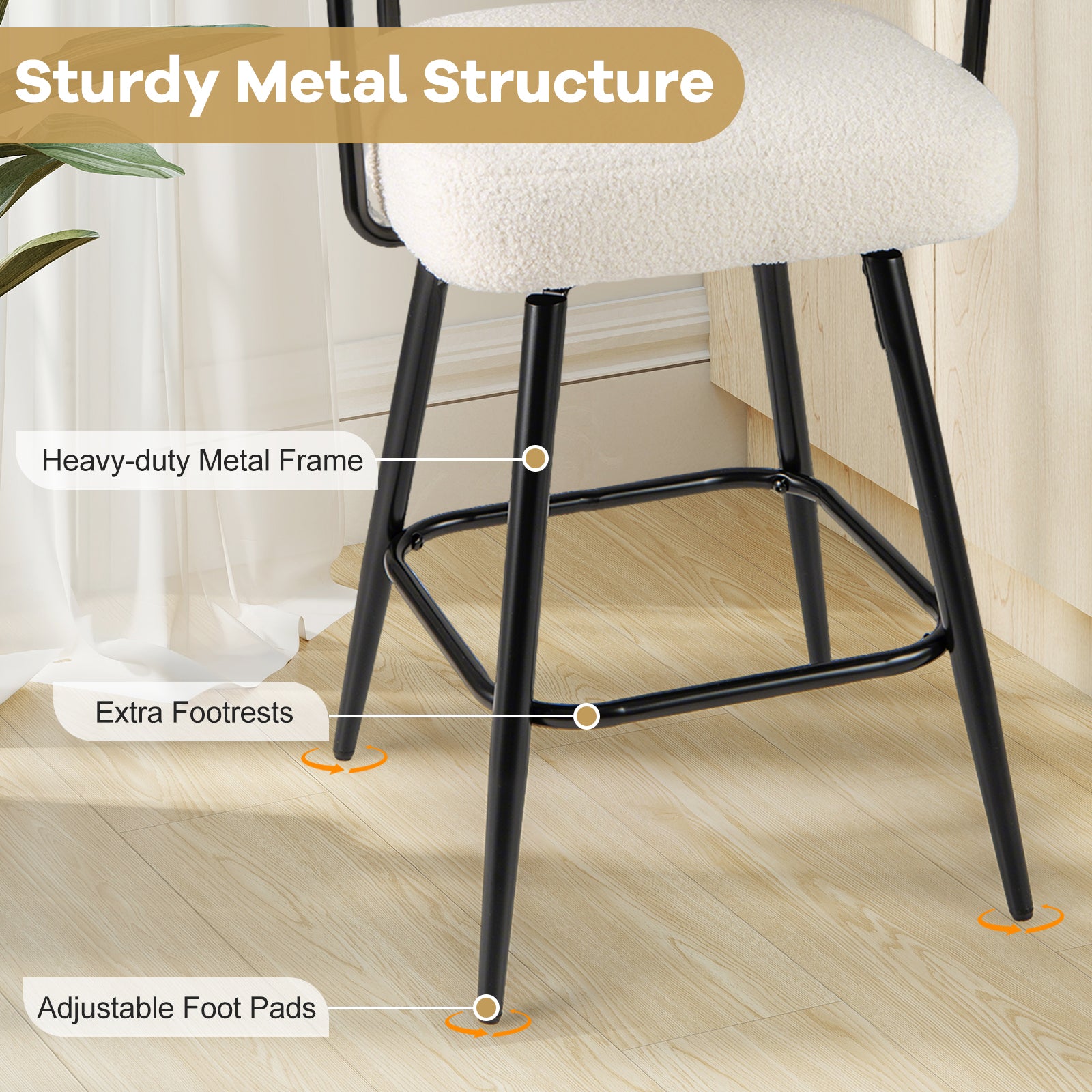 Swivel Bar Stool Set Of 2, Counter Height, White Bar Stools at Gallery Canada