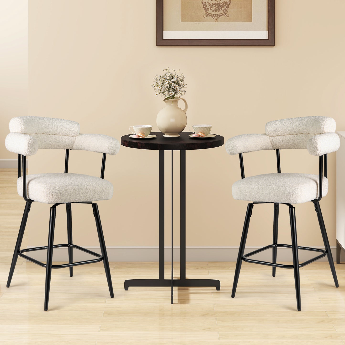 Swivel Bar Stool Set Of 2, Counter Height, White Bar Stools at Gallery Canada