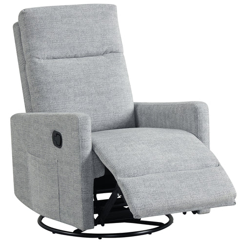 Swivel Rocking Chair 360°, Nursery Reclining Armchair, Gray
