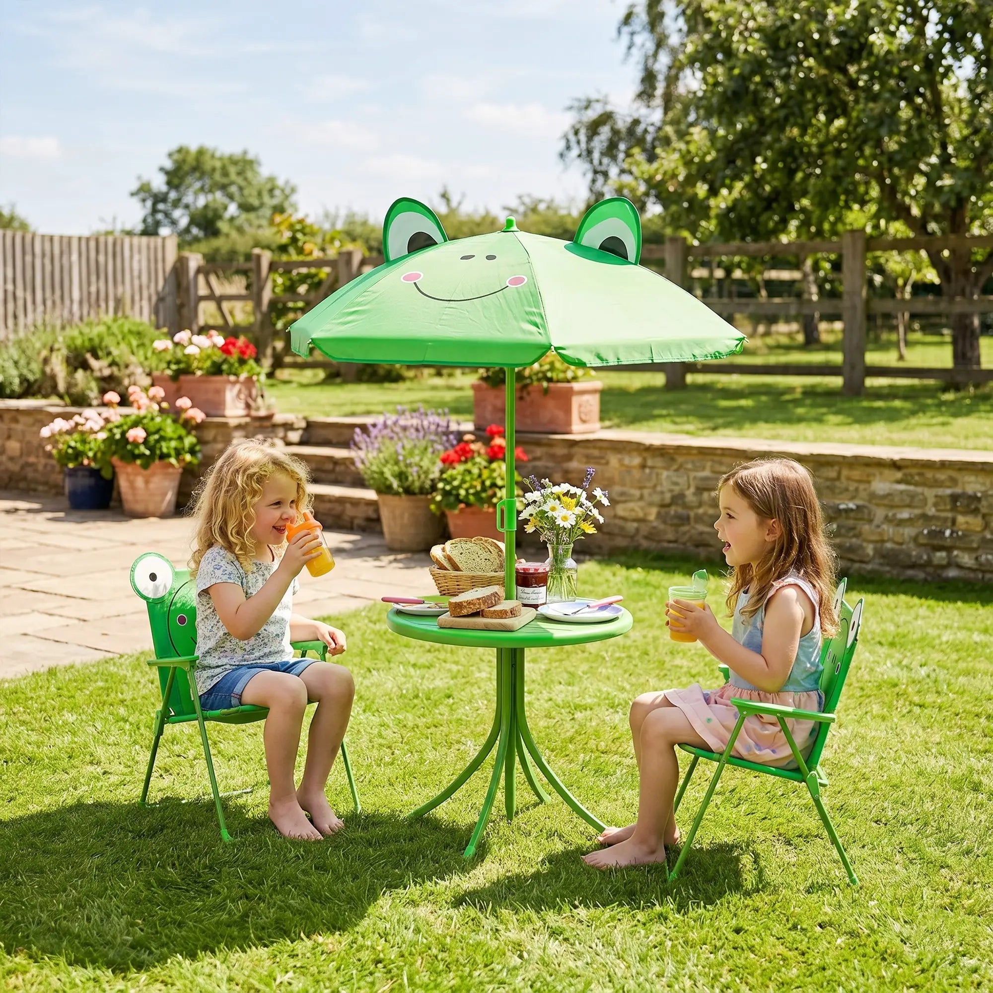 Kids Folding Picnic Table Set, Outdoor Garden, Green Kids Outdoor Furniture at Gallery Canada