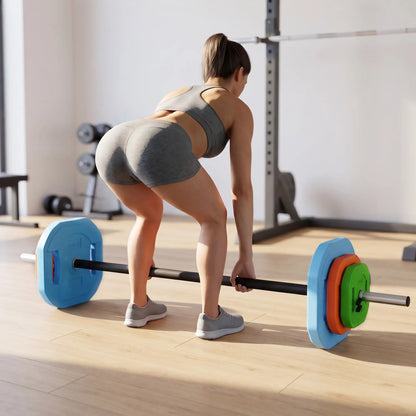 44lbs Adjustable Barbell Weight Set, Bar, Plates, Multicolour Dumbbells & Barbells at Gallery Canada