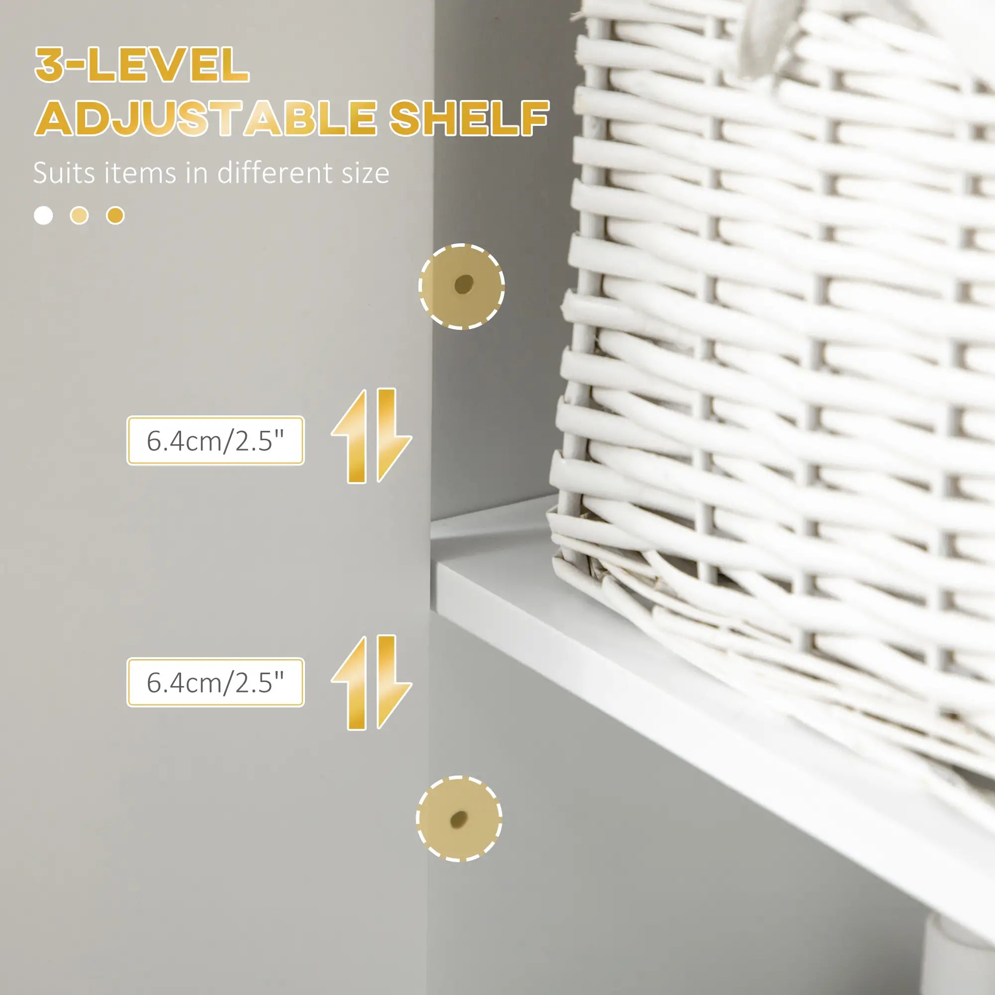 Tall Bathroom Storage Cabinet, Narrow with Adjustable Shelf, White Bathroom Cabinets at Gallery Canada