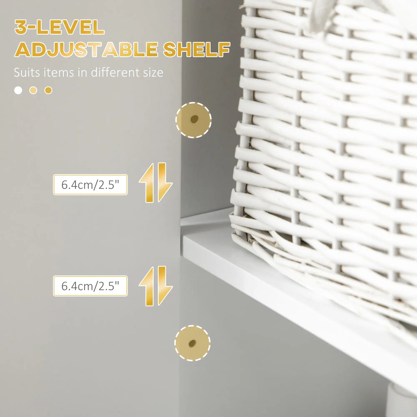 Tall Bathroom Storage Cabinet, Narrow with Adjustable Shelf, White Bathroom Cabinets at Gallery Canada
