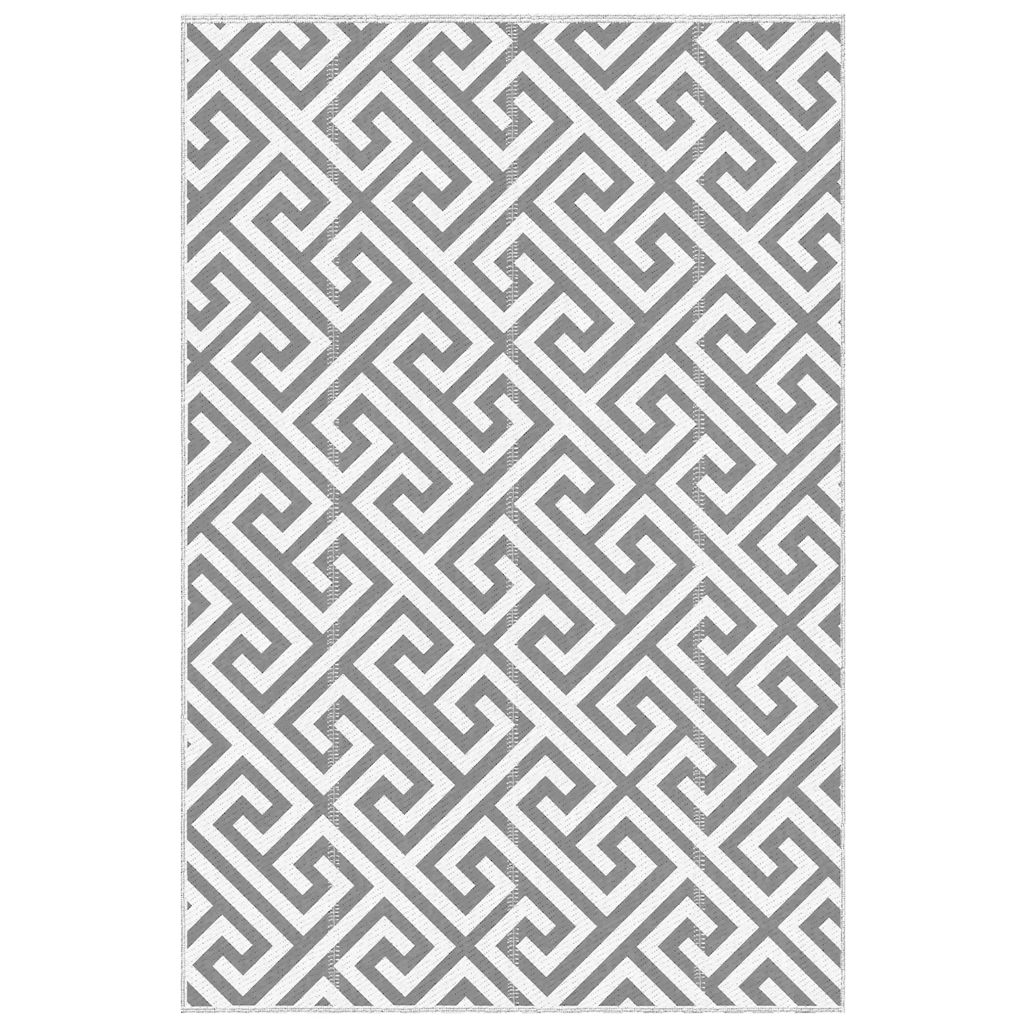 Reversible Outdoor RV Rug, Patio Floor Mat, 5' x 8', Grey & White Garden Decor at Gallery Canada