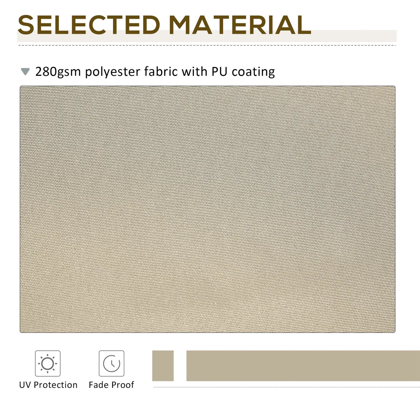 9' x 8' Outdoor Sunshade Canopy, Retractable Awning Fabric, Beige Awning Fabric Replacement at Gallery Canada