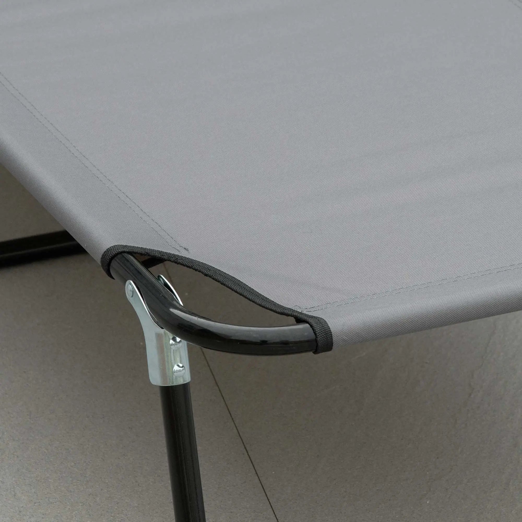 Outdoor Folding Lounge Chair, Reclining Back, Breathable Mesh, Grey Lounger Chairs at Gallery Canada