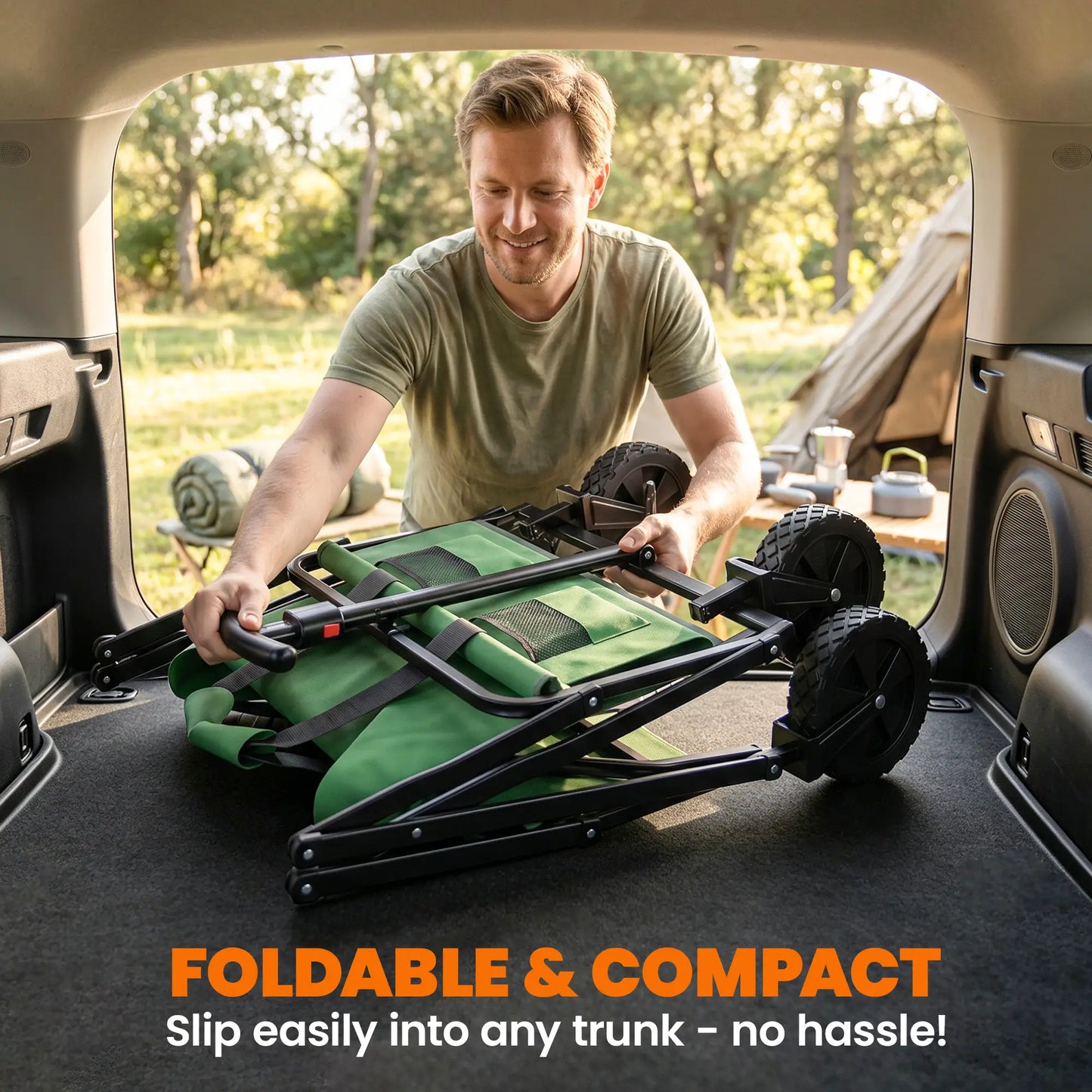Folding Wagon Cart, Heavy Duty Outdoor Utility, Collapsible Garden Trolley, Steel Frame, Oxford Fabric Folding Garden Carts at Gallery Canada