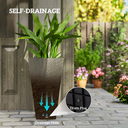 28" Tall Garden Plastic Planters, Set of 3, Indoor Outdoor, Mixed Grey, Grey Garden Accessories at Gallery Canada