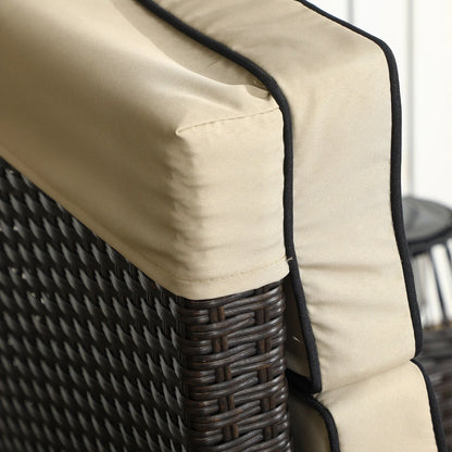 Outdoor Recliner Chair, Adjustable Backrest, Cushion, Side Tray, Khaki Chaise Loungers at Gallery Canada