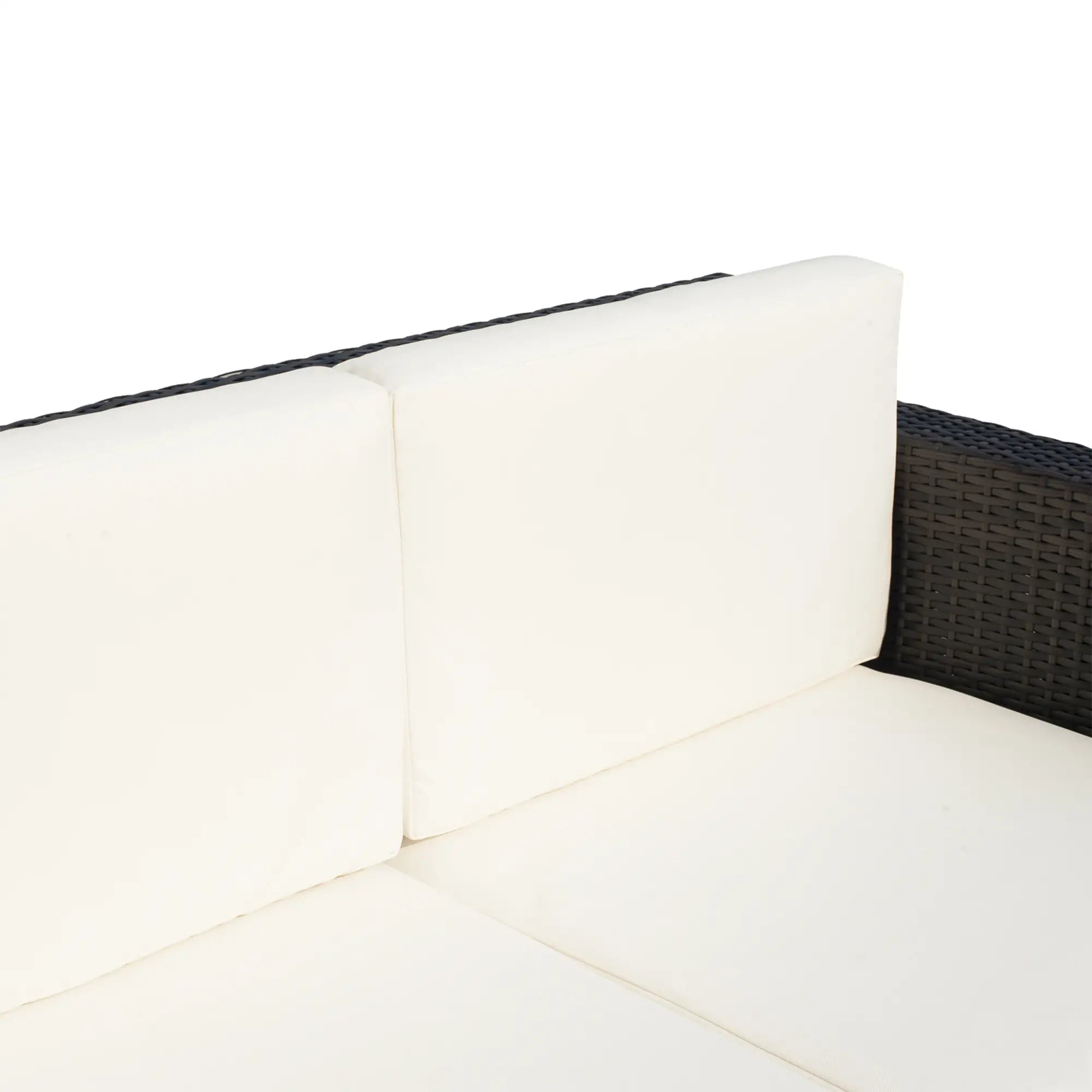 2 Seat Patio Loveseat, Wicker Sofa Chair, Outdoor Rattan Furniture, Cream White Patio Furniture Sets at Gallery Canada