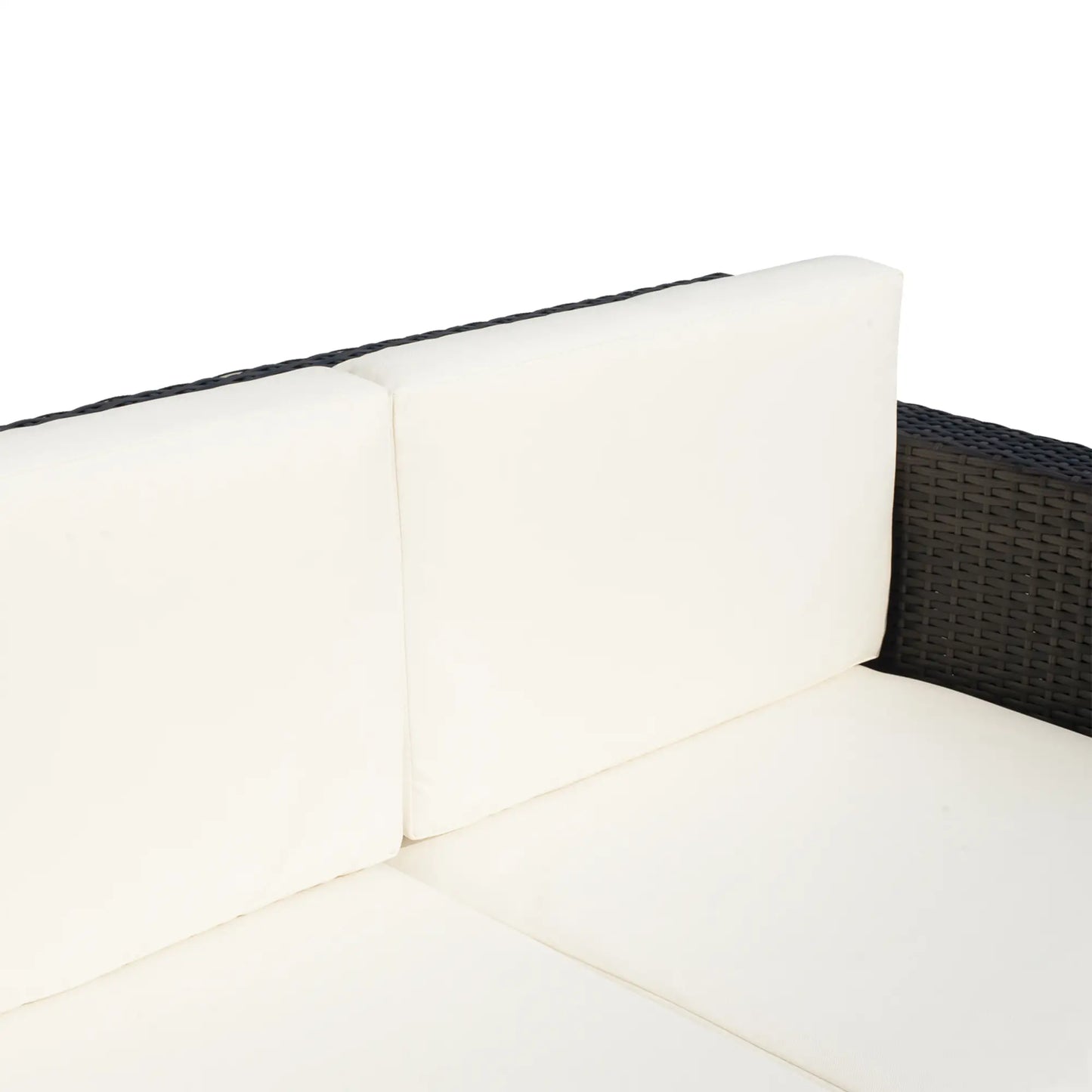 2 Seat Patio Loveseat, Wicker Sofa Chair, Outdoor Rattan Furniture, Cream White Patio Furniture Sets at Gallery Canada