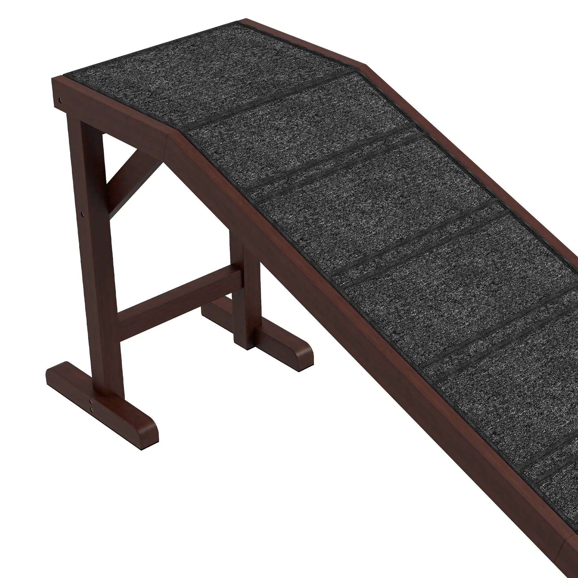 Pet Ramp Bed Steps, Non-Slip Carpet Top, Pine Wood, 74