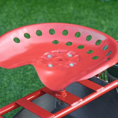 Rolling Garden Scooter Cart, Adjustable Seat, Tool Tray, Red Black, Red Black Folding Garden Carts at Gallery Canada