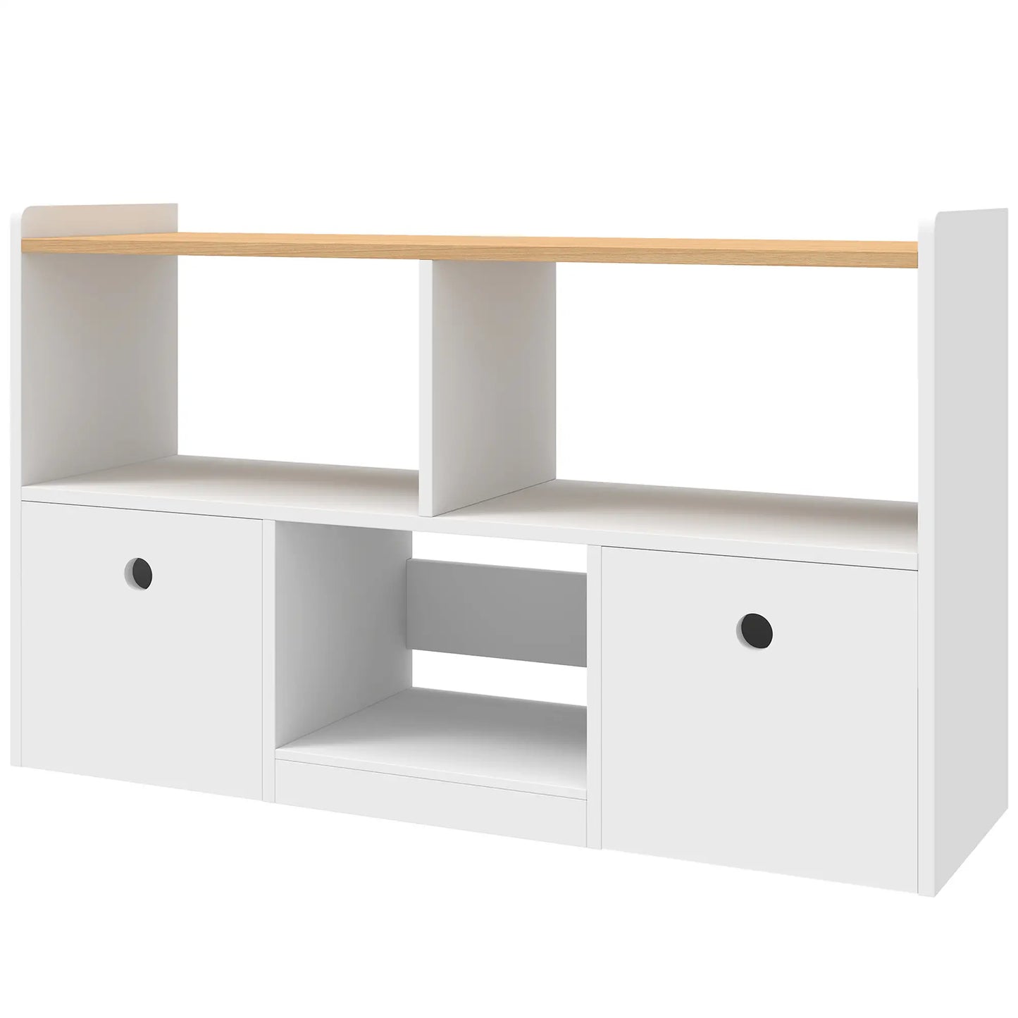Toy Storage Organizer, 2 Drawers 3 Cubbies, White Baby & Kids Storage White, Light Wood Colour at Gallery Canada