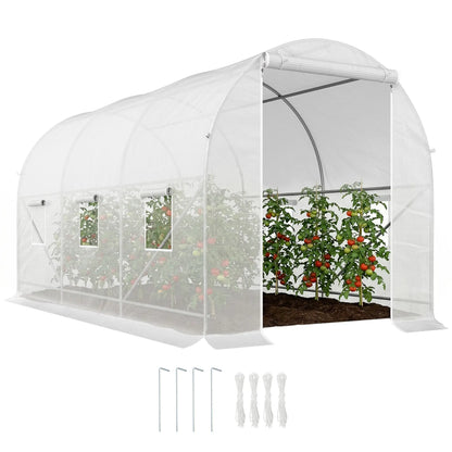 11.5x6.6x6.6ft Walk-In Greenhouse, Portable Garden Plant House, White Walk In Greenhouses White at Gallery Canada