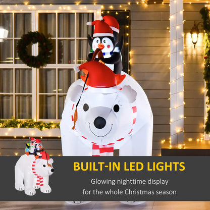 7ft Inflatable Christmas Decor, Polar Bear and Penguins, Holiday Yard Christmas Inflatables at Gallery Canada