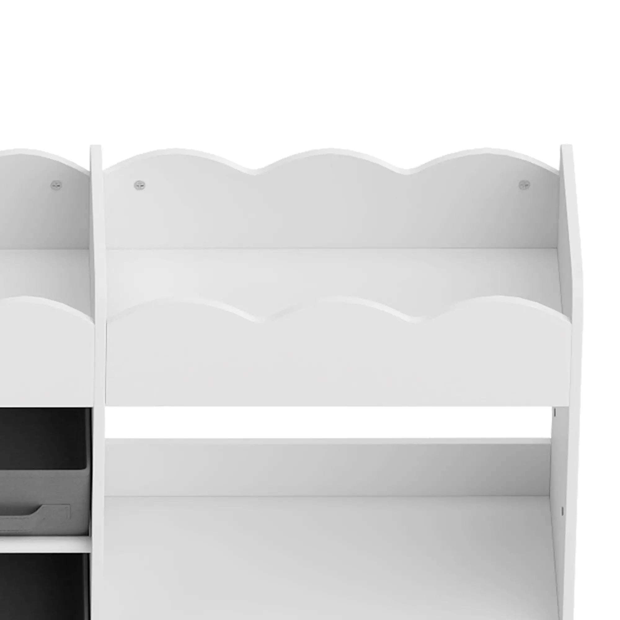 Kids Toy Storage Organizer, Bookshelf with 8 Fabric Bins, 2 Rolling Drawers, White Bookshelves & Bookcases at Gallery Canada