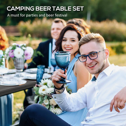 Folding Picnic Table With 2 Benches, 3-Piece Set for 4, Dark Grey Bistro Sets at Gallery Canada