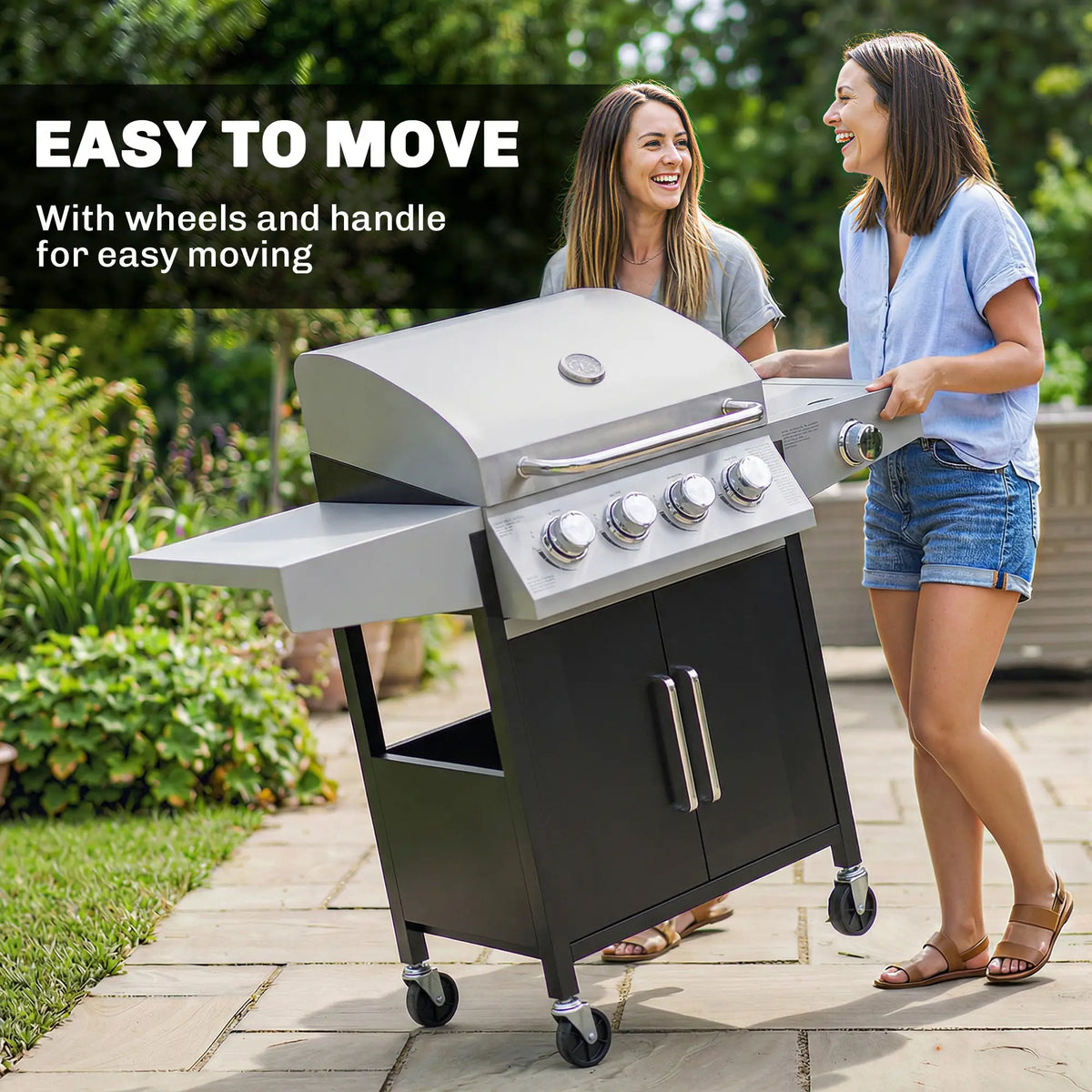 4+1 Burner Liquid Propane Gas Grill, Outdoor Portable BBQ Propane Gas Grills at Gallery Canada