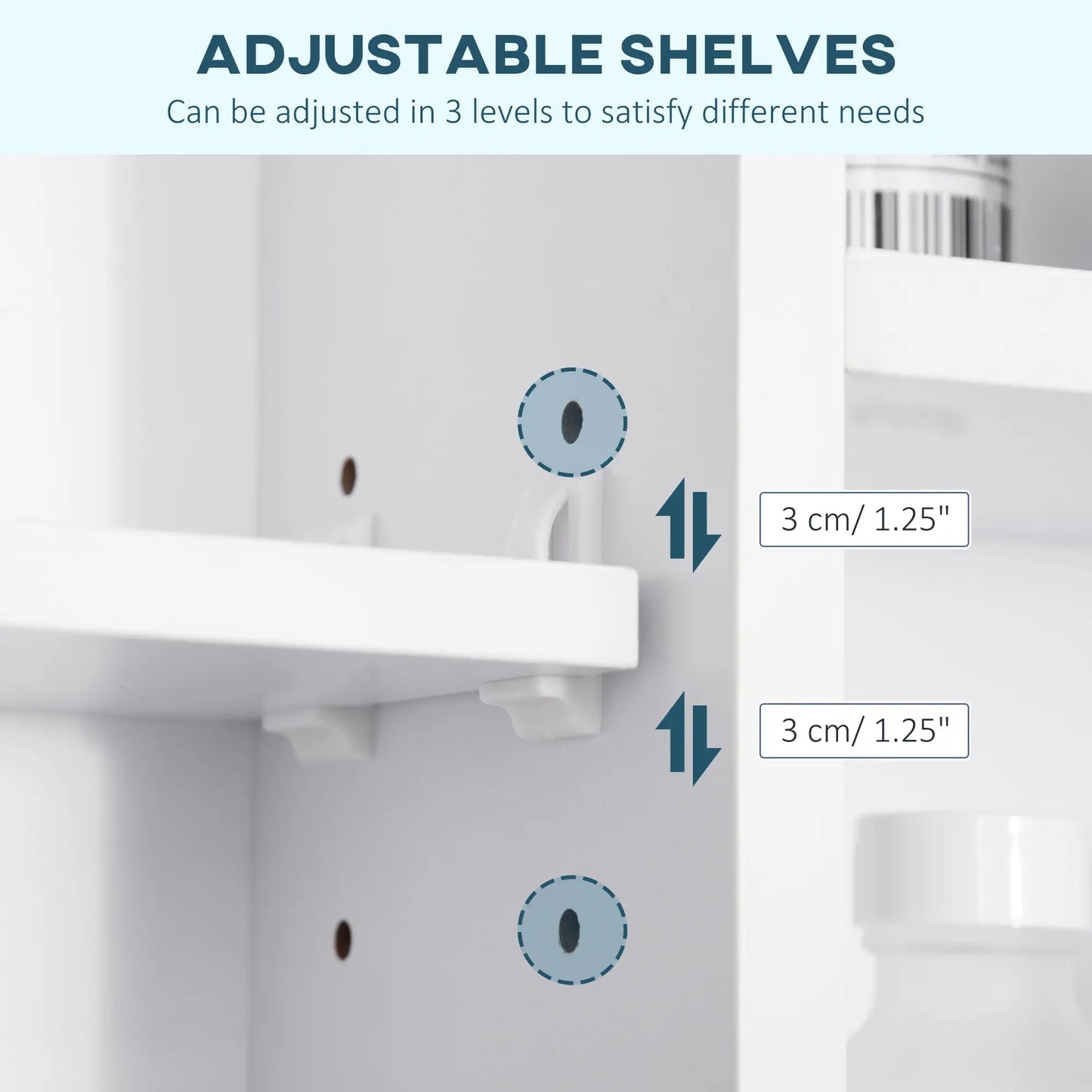 Wall Mounted Medicine Cabinet, 39.25"W x 27.5"H Bathroom Mirror Cabinet with Single Mirrored Door, Shelves and Storage Cupboard, White Mirror Medicine Cabinets at Gallery Canada