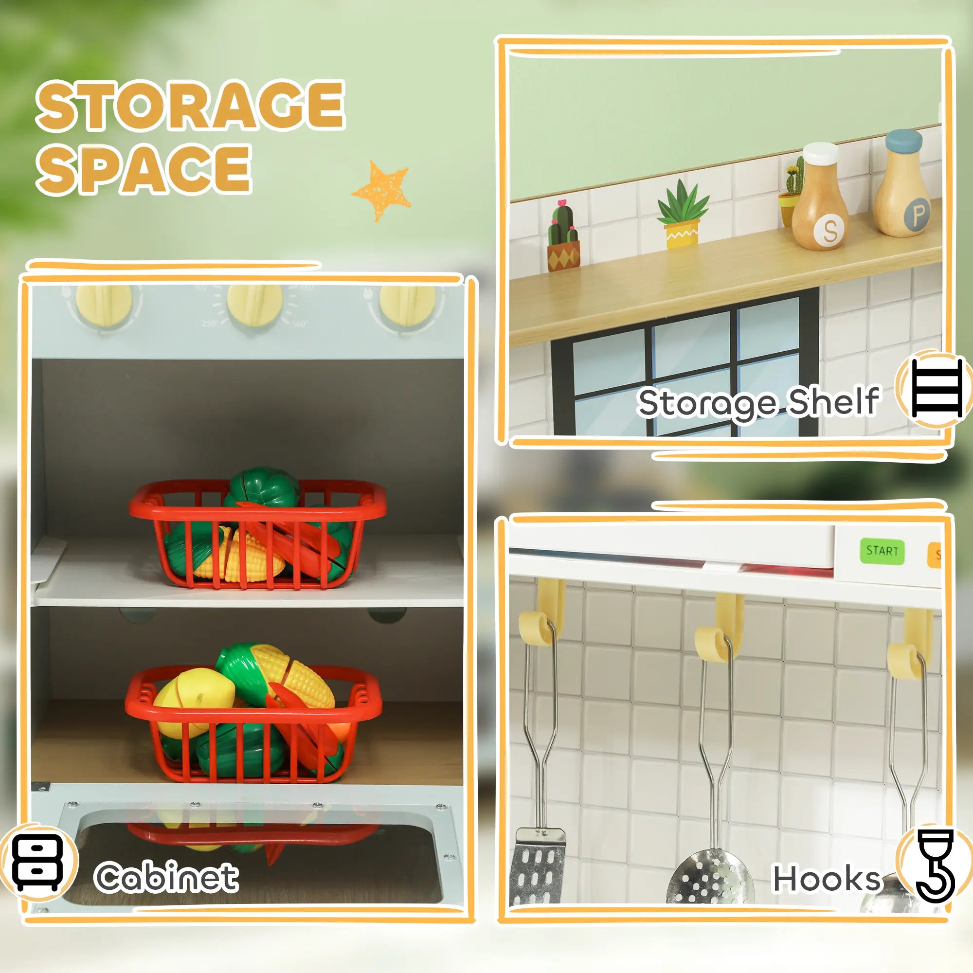 Kids Play Kitchen Set, Stove Microwave Oven, Turning Knobs, Cooking Accessories Play Kitchen at Gallery Canada