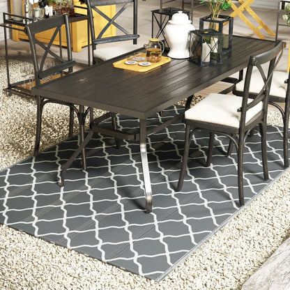 Waterproof Outdoor Rug, 6' x 9', Reversible Mat, Grey & White Outdoor Reversible Rugs at Gallery Canada