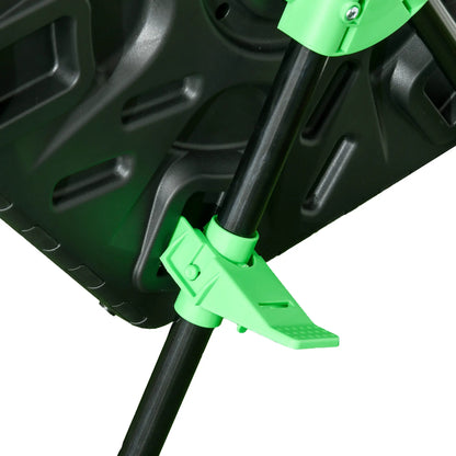 Rotating Composter, Dual Chamber Bin, 24 Vents, Steel Legs, 34.5 Gallon, Green