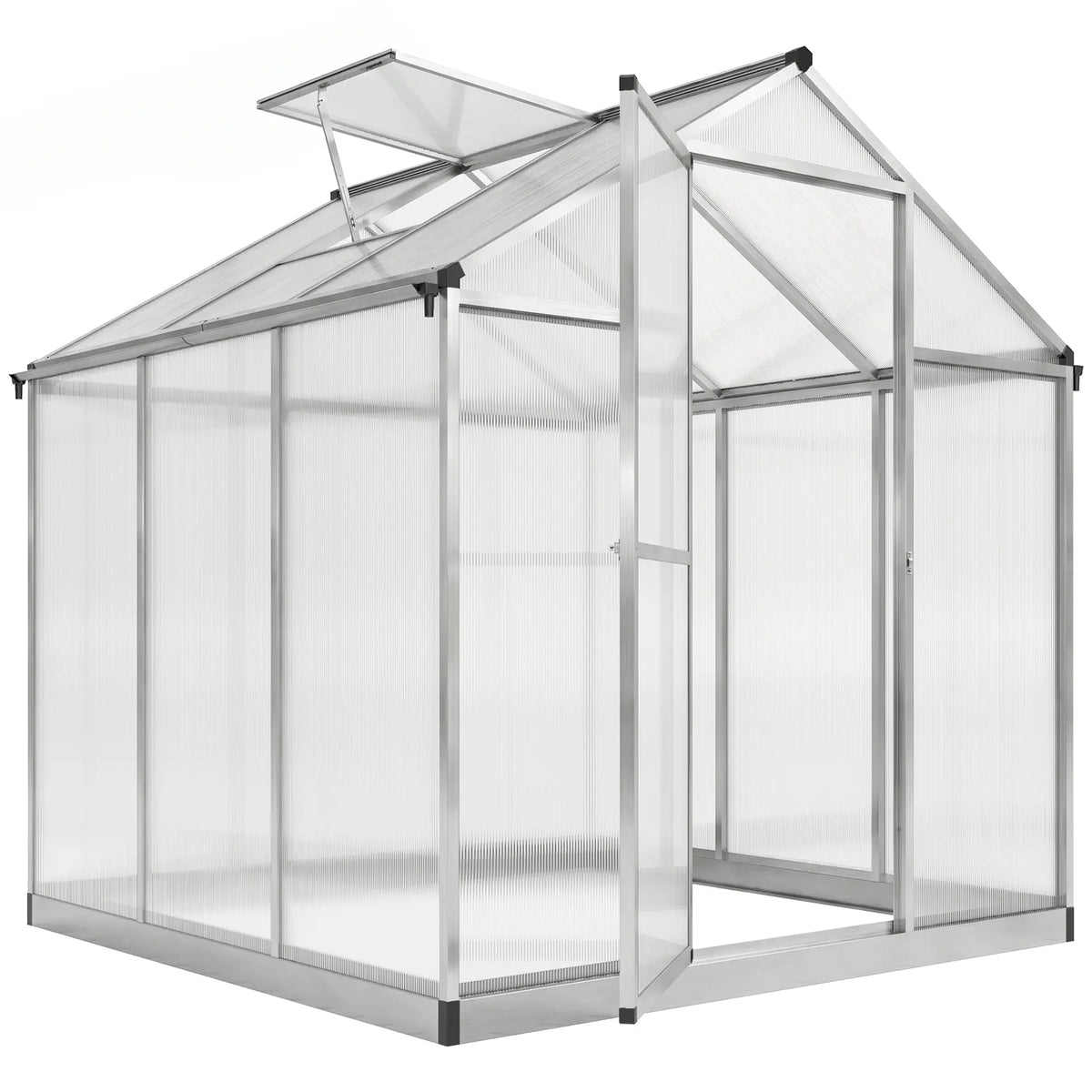 6' x 8' x 6.4' Walk-in Greenhouse, Polycarbonate Panels, Silver Walk In Greenhouses at Gallery Canada