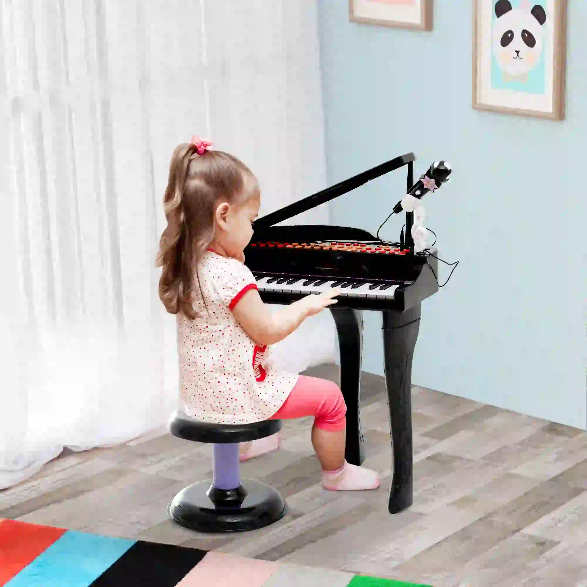 37 Key Mini Electronic Piano, Kids Musical Keyboard with Microphone, Black Electronic Musical Pianos at Gallery Canada