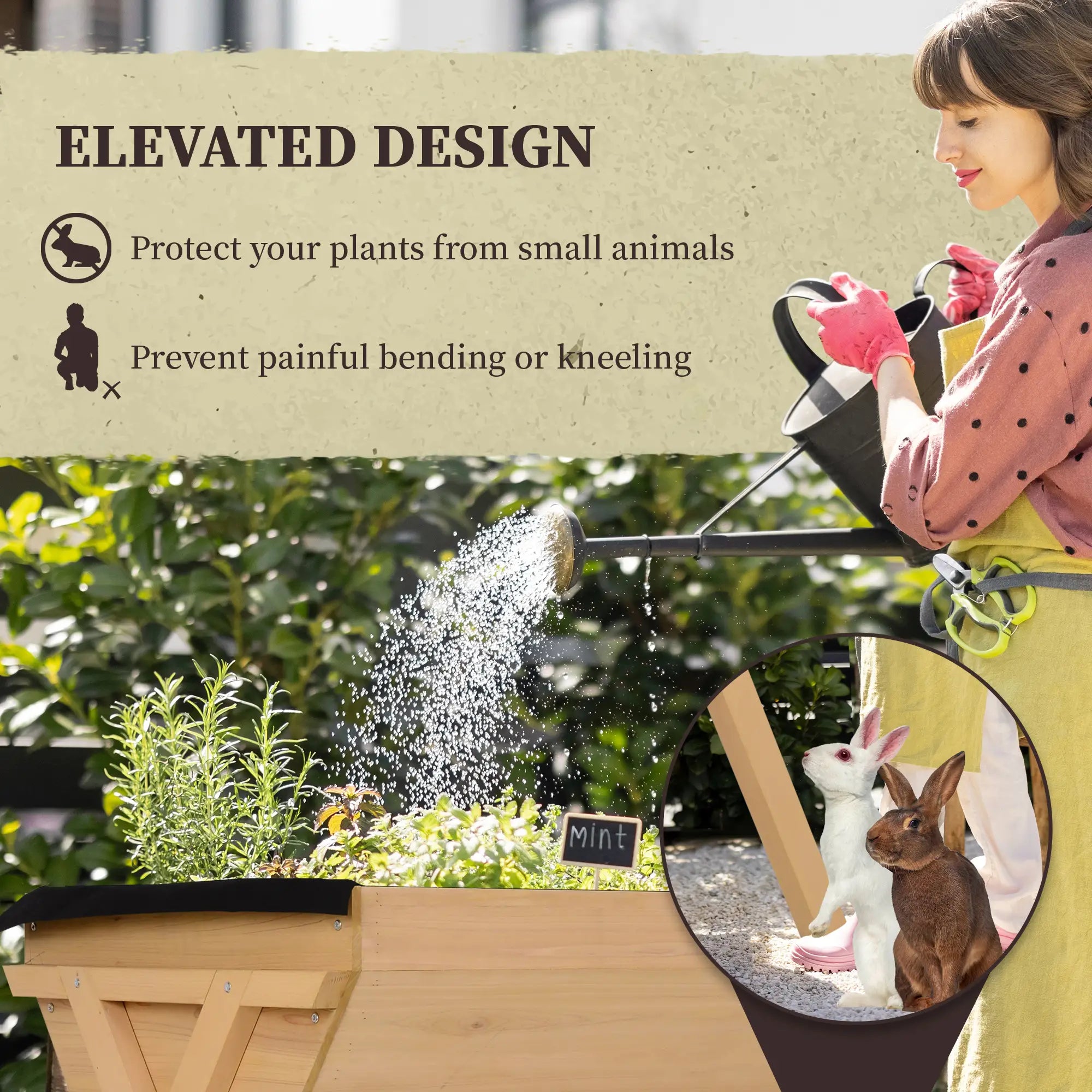 39'' x 28'' Raised Garden Bed with Legs, Elevated Wooden Planter Box Elevated Garden Beds at Gallery Canada