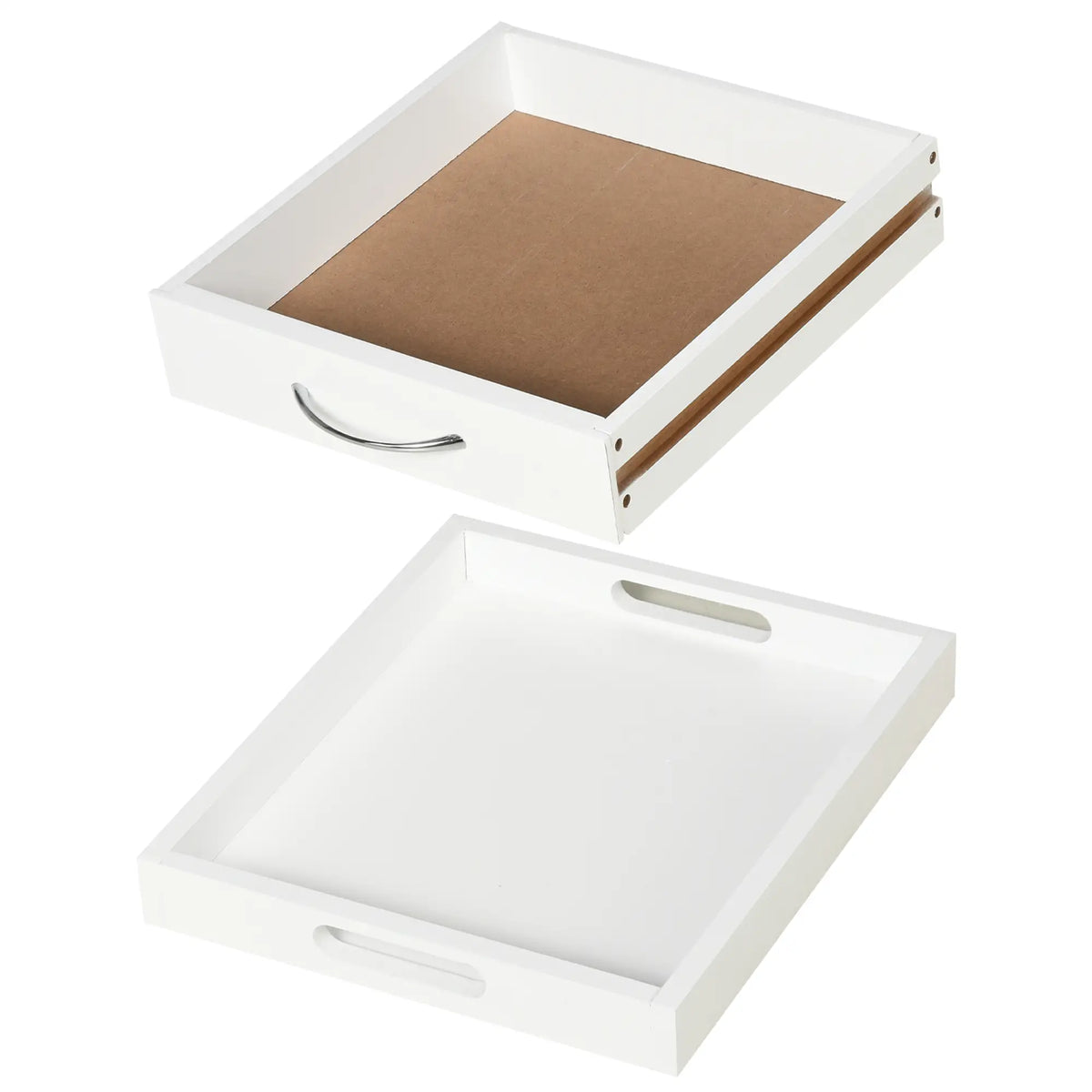 4-Tier Kitchen Cart, Removable Serving Tray, Wheels with Drawer, White Kitchen Islands & Kitchen Carts at Gallery Canada