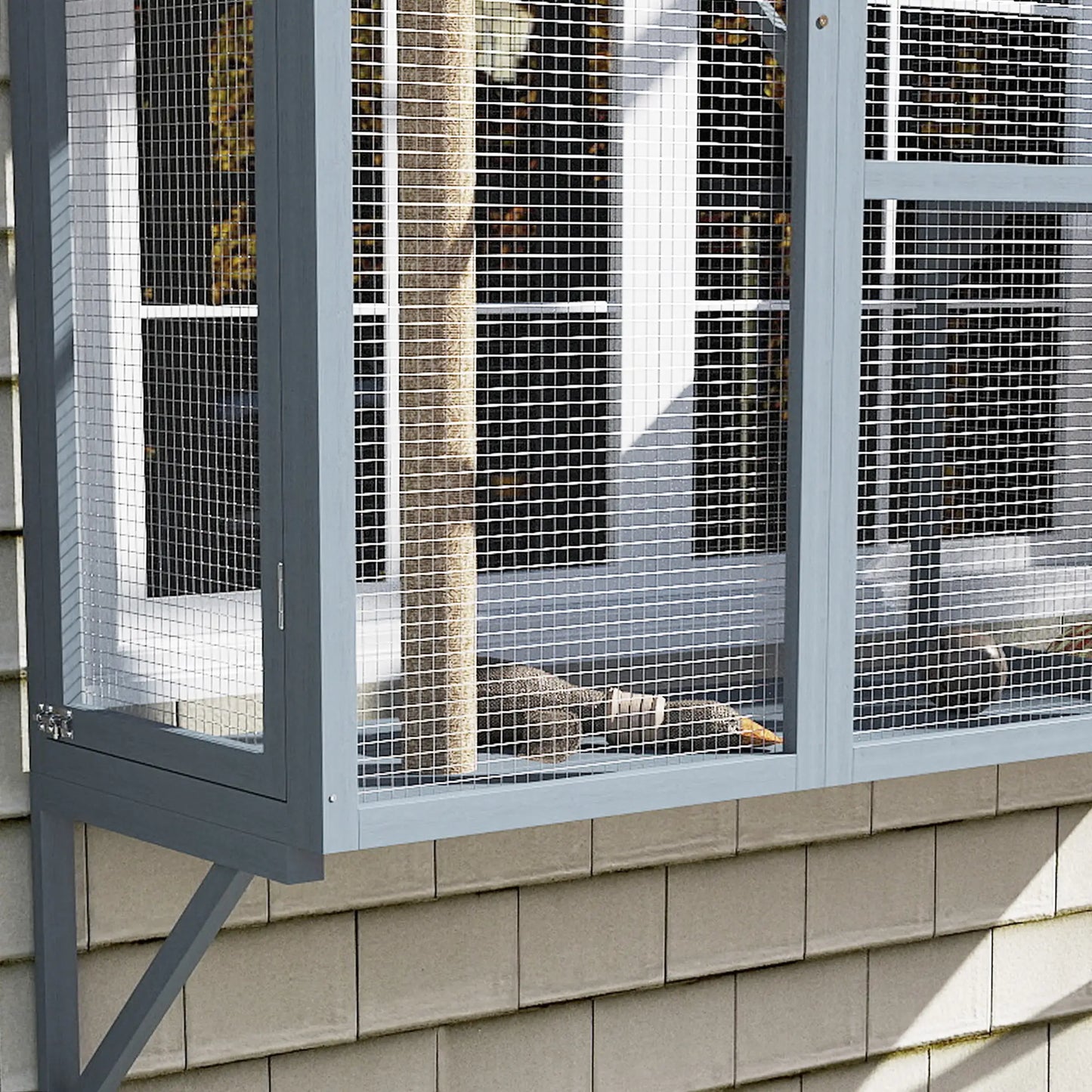 Wooden Catio Outdoor Enclosure, Large Size, Grey Outdoor Cat Enclosures at Gallery Canada