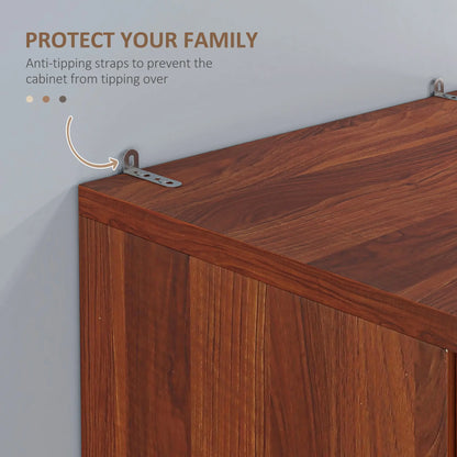 63" Kitchen Storage Cabinet, 5-Tier Pantry with Doors, Adjustable Shelves, Tan Kitchen Pantry Cabinets at Gallery Canada