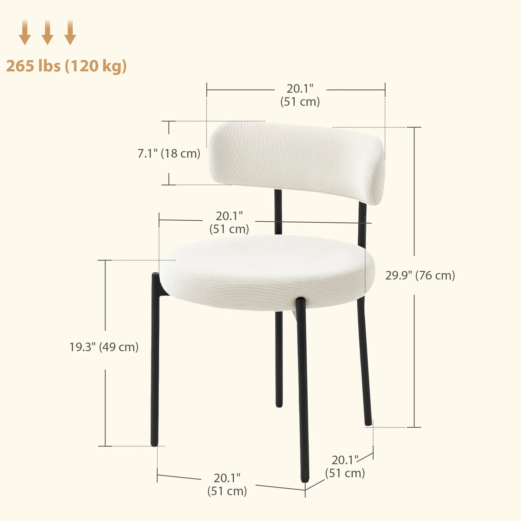 4 Kitchen Chairs, Modern Dining, Corduroy Upholstery, Steel Legs, Beige Dining Chairs at Gallery Canada