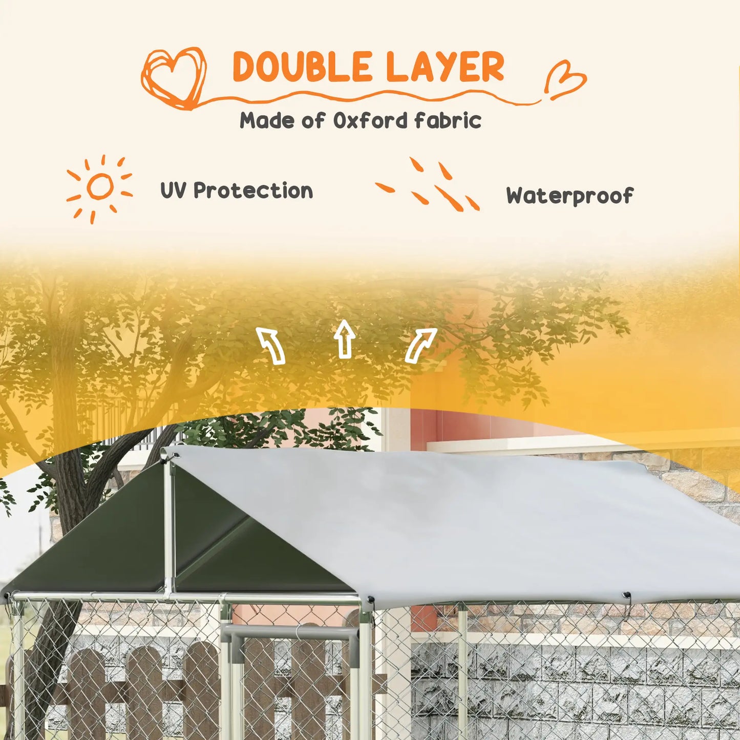 6.6' x 6.6' x 7.8' Outdoor Dog Kennel, Heavy Duty Galvanized Steel, Silver Houses, Kennels & Pens at Gallery Canada